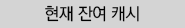 현재 잔여 캐시
